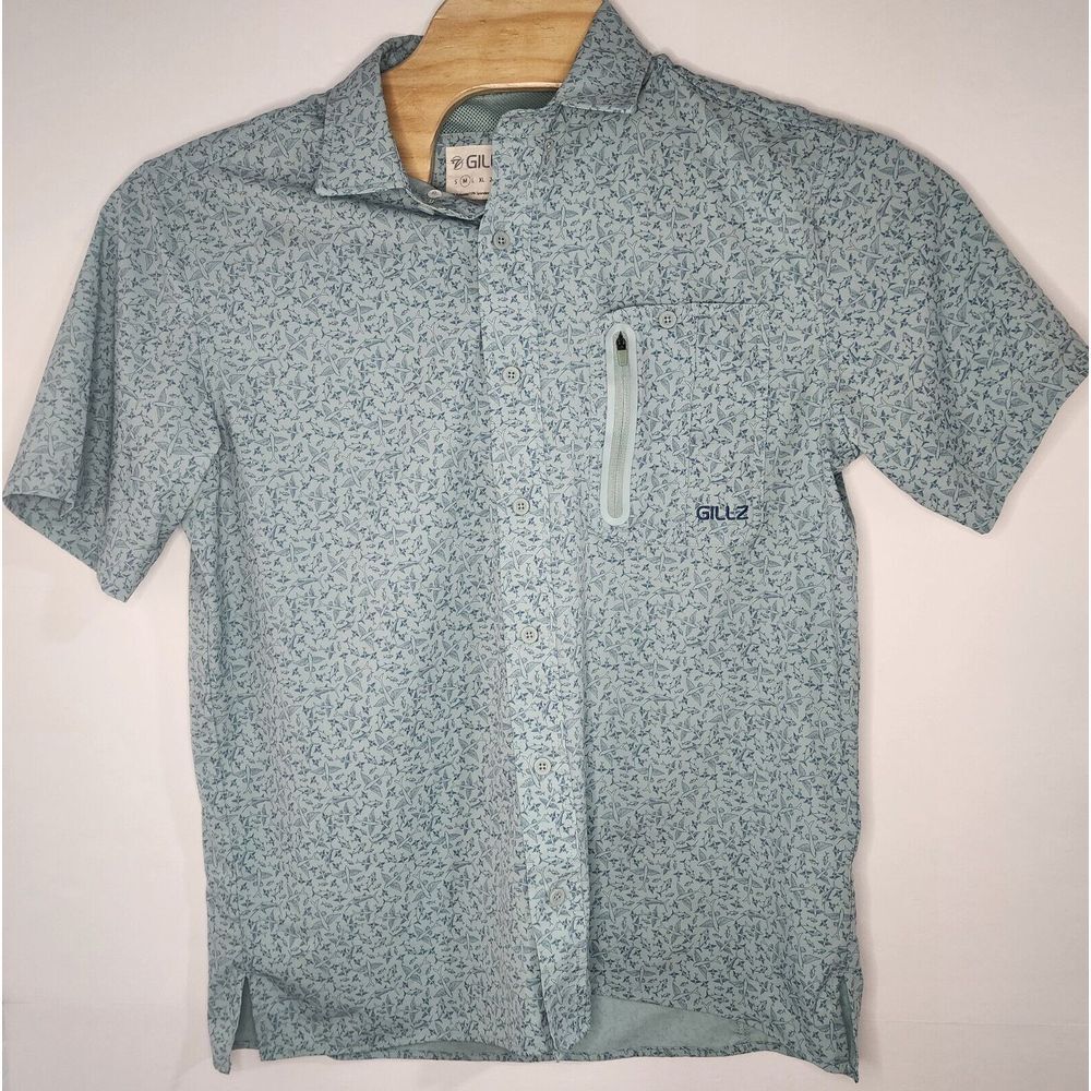 Gillz Mens Size M Short Sleeve‎ Vented Fishing Shirt